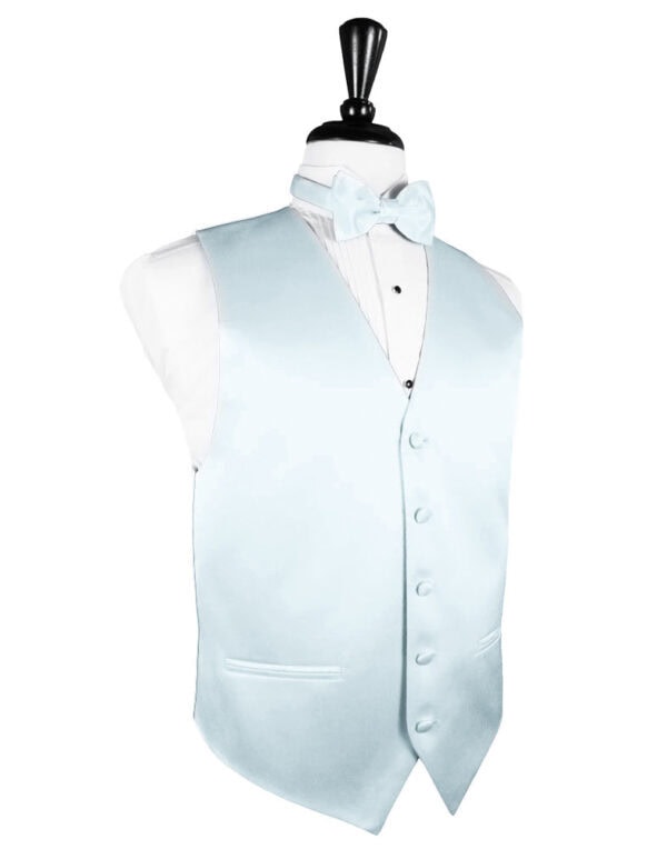 Solid satin seaglass blue vest