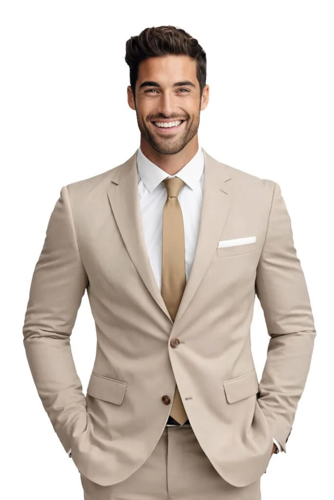 Man wearing Tan Suit jacket