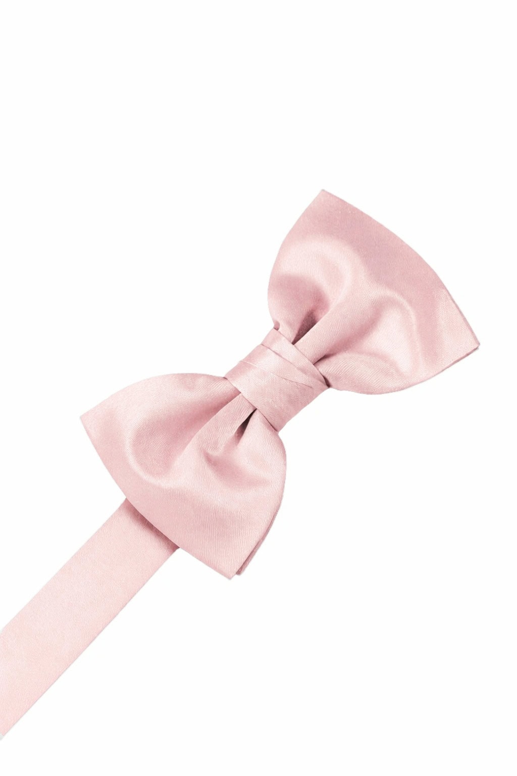 Solid Satin Pink Clip On Bowtie