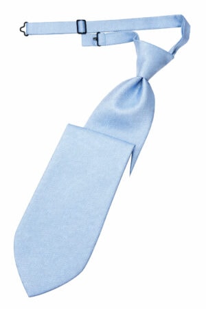 Powder blue herringbone long tie clip on