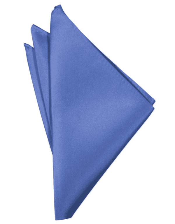 solid satin cornflower pocket square