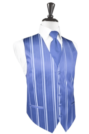 Striped satin Cornflower Vest