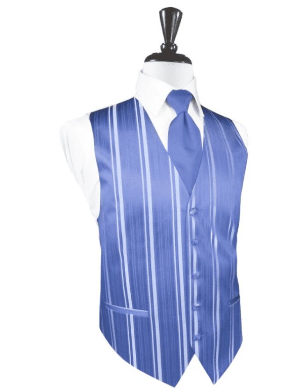 Striped satin Cornflower Vest