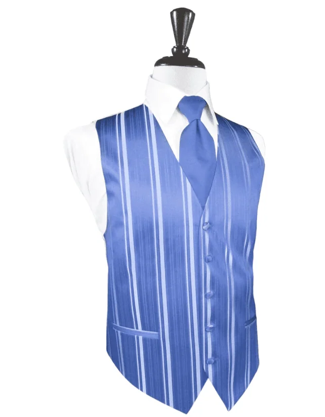 Striped satin Cornflower Vest