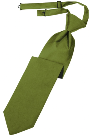 Solid Satin Moss Clip On Tie