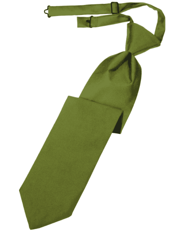 Solid Satin Moss Clip On Tie
