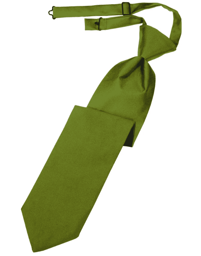 Solid Satin Moss Clip On Tie