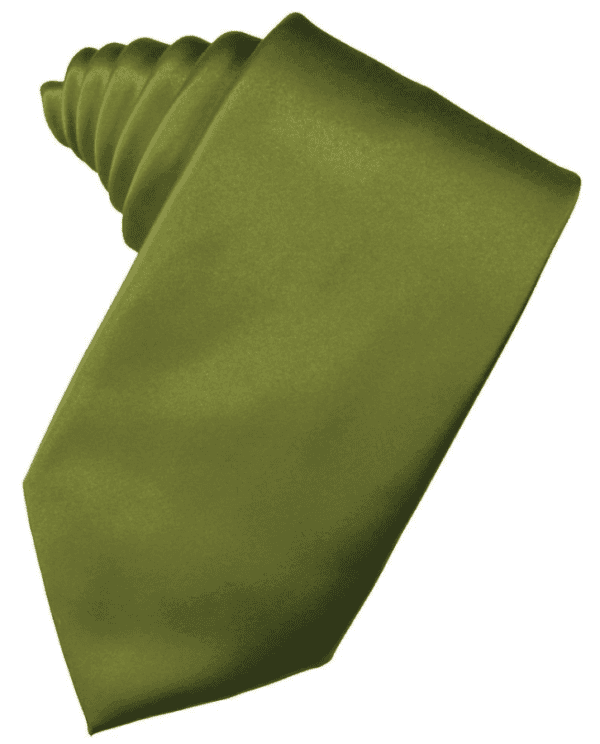 Solid Satin Moss Long Self Tie