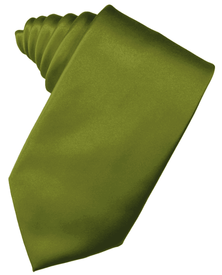 Solid Satin Moss Long Self Tie