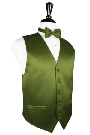Solid Satin moss tuxedo vest