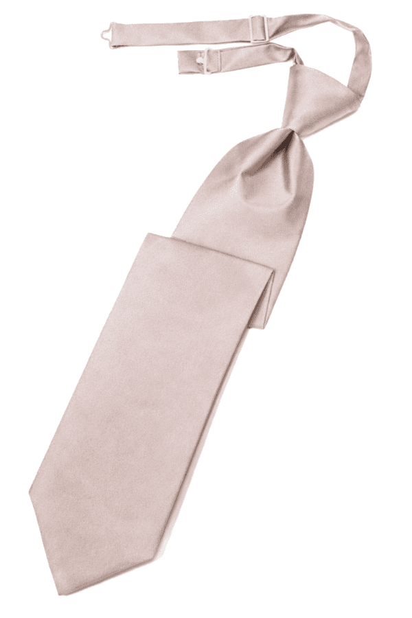 Solid Satin Clip On Blush Long Tie