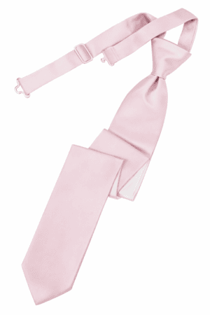 Solid Satin Pink Skinny Clip On Tie