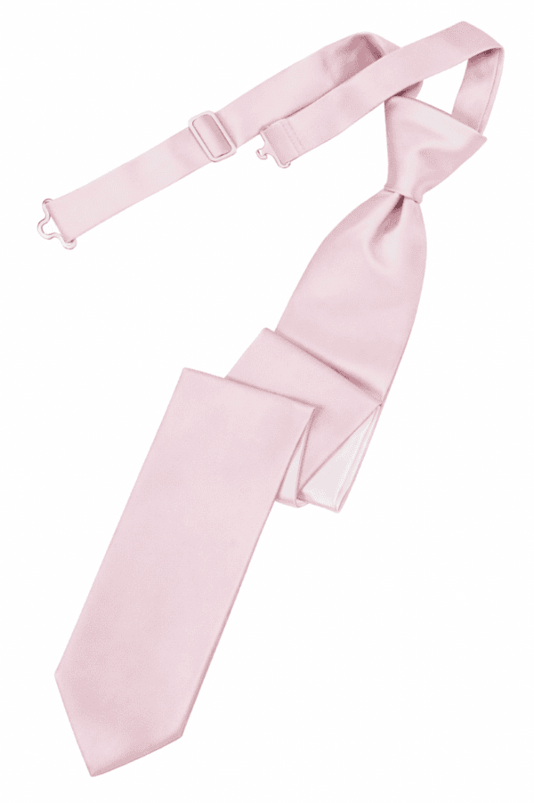 Solid Satin Pink Skinny Clip On Tie