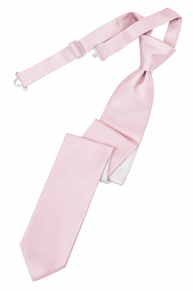 Solid Satin Pink Skinny Clip On Tie | National Tuxedo Rentals Solid Satin Pink Skinny Clip On Tie