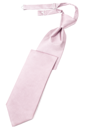 Solid Satin Pink Long Tie Clip On