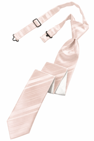 Blush striped satin skinny tie clip on