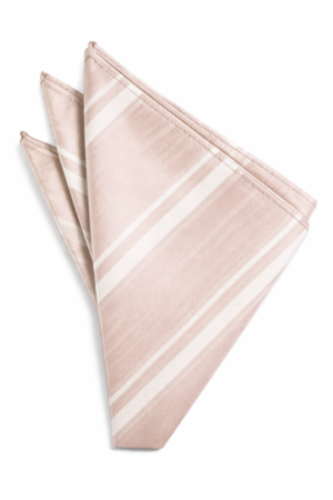Striped Satin Blush Pocket Square