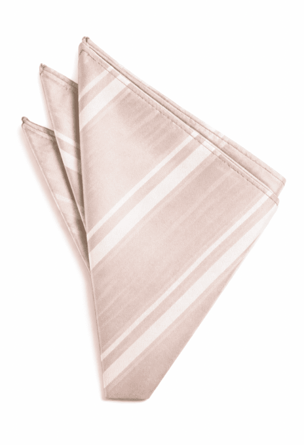 Striped Satin Blush Pocket Square