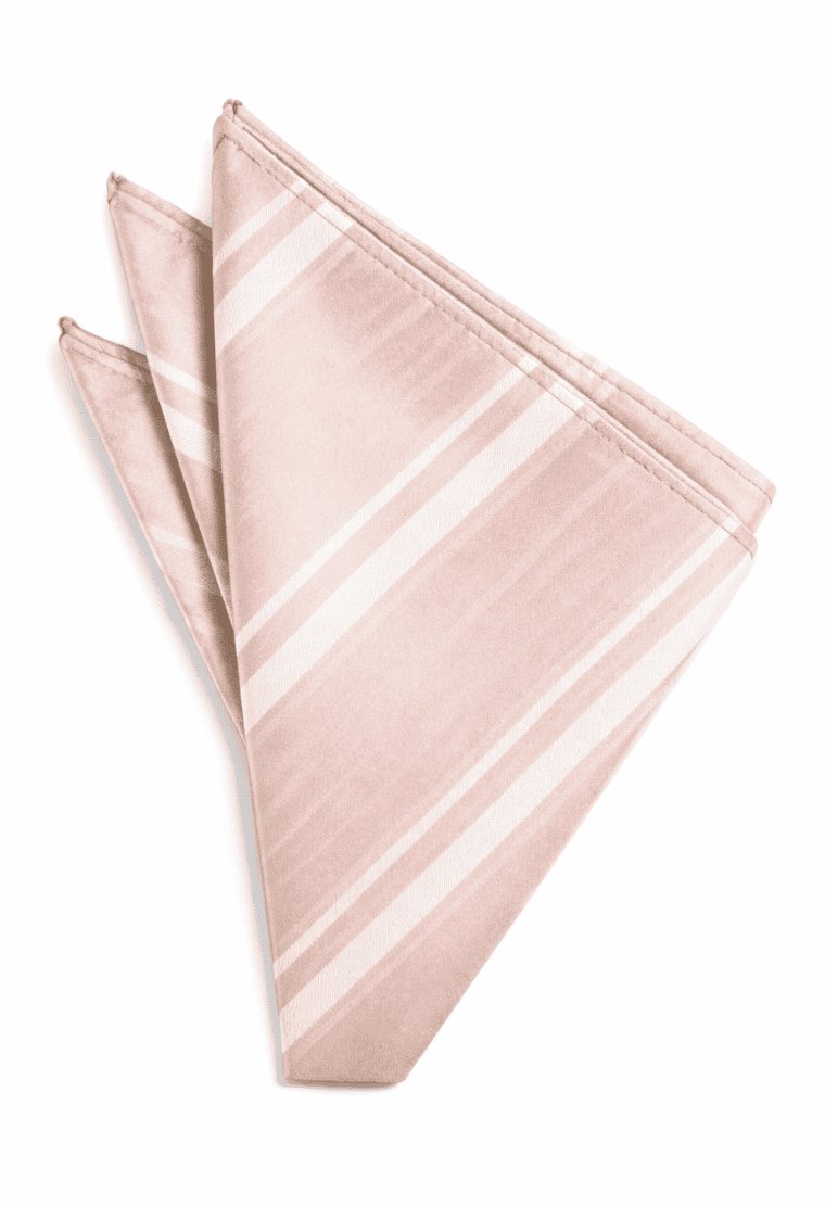 Striped Satin Blush Pocket Square