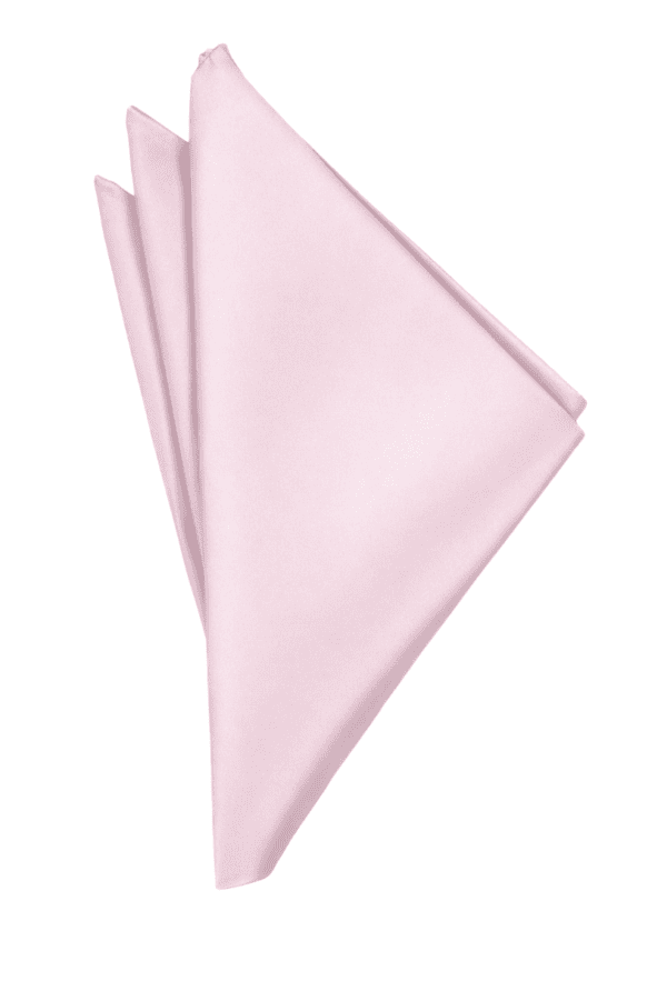 Solid satin pink pocket square