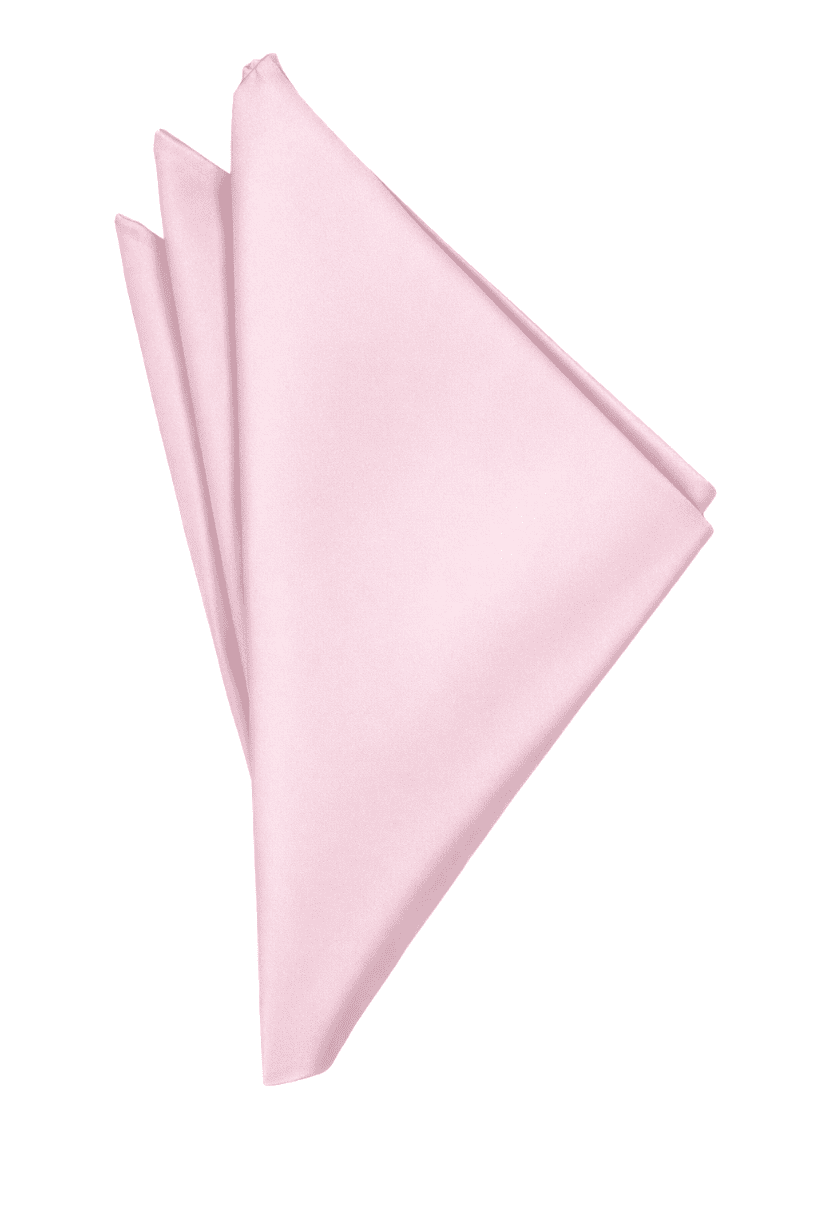 Solid satin pink pocket square