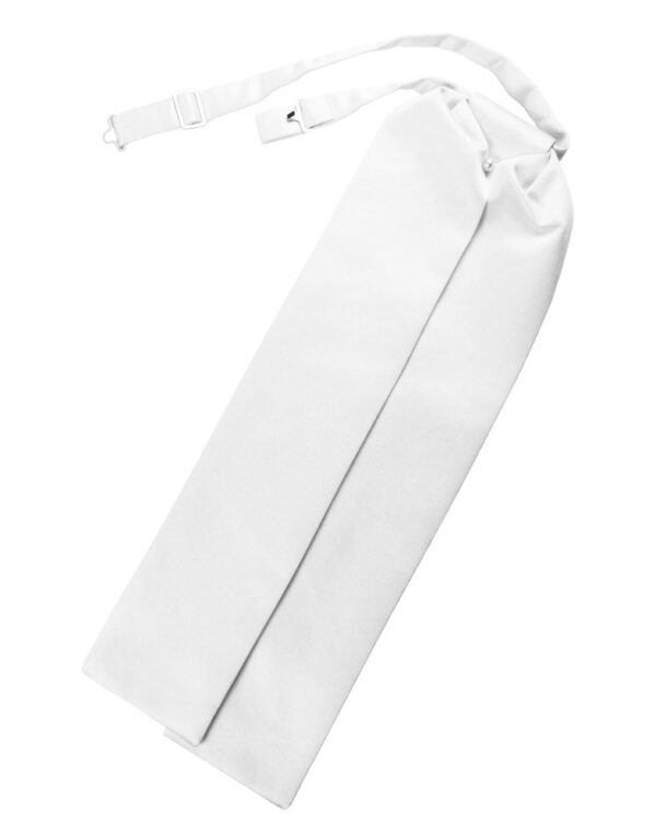 White Solid Satin Ascot