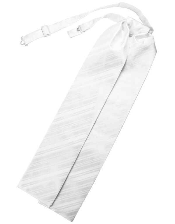 White Striped Satin Ascot