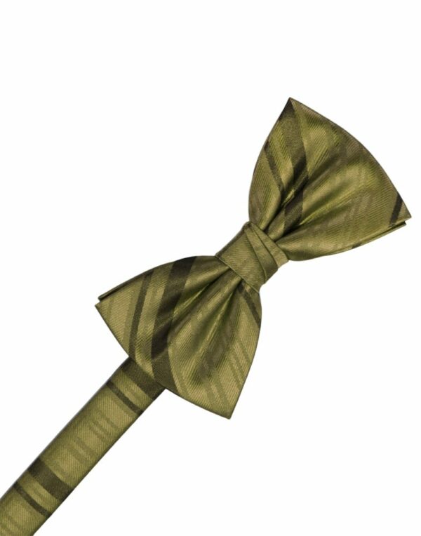 Fern Striped Satin Bowtie