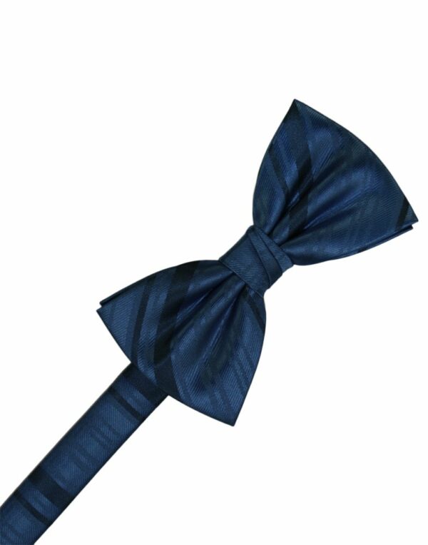 Peacock Striped Satin Bowtie