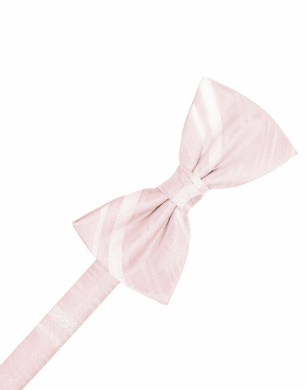 Pink Striped Satin Bowtie