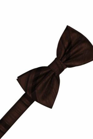 Truffle Striped Satin Bowtie