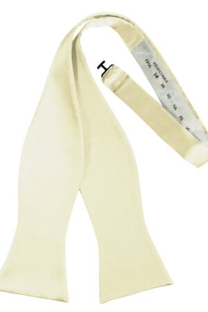 Ivory Self-Tie Solid Satin Bowtie