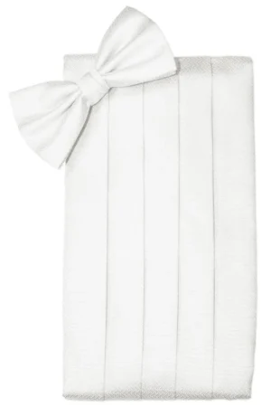 herringbone white cummerbund