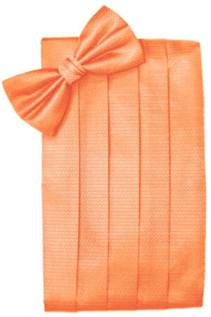 Orange gift box wrapped with a textured ribbon and a large bow on top, ready for gifting.