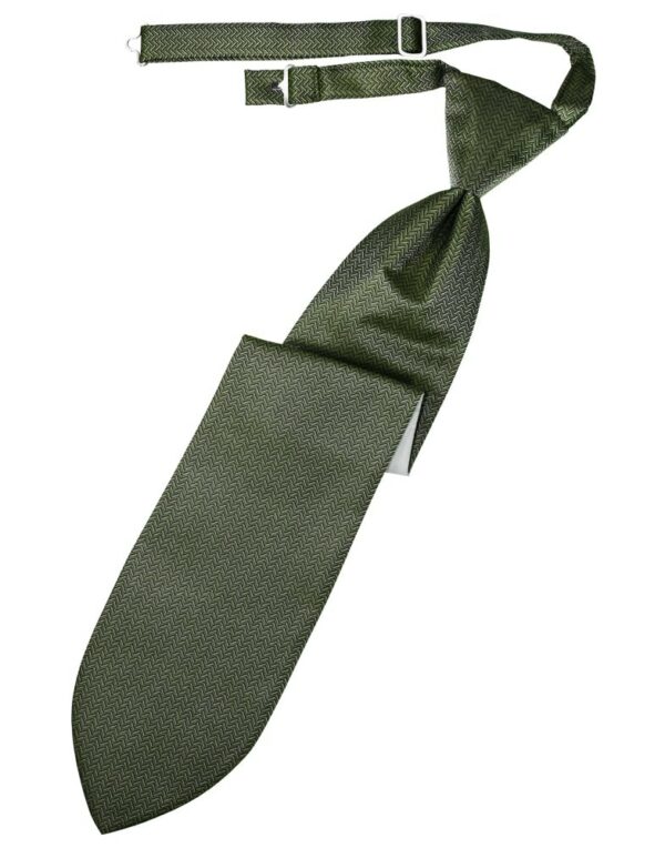 Sage Herringbone Long Tie