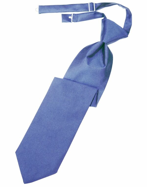 Cornflower Solid Satin Long Tie