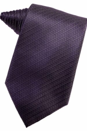 Plum Herringbone Suit Tie