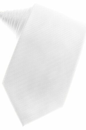 Pure White Herringbone Suit Tie