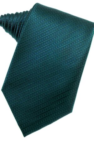 Teal Herringbone Suit Tie