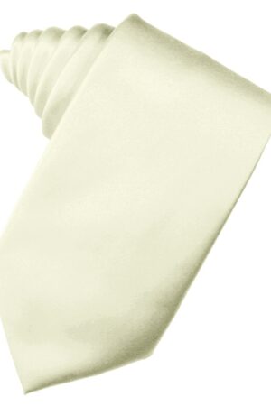 Ivory Solid Satin Suit Tie