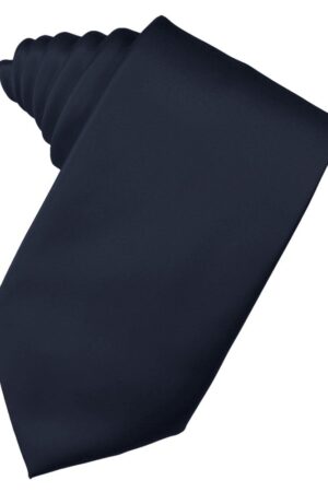 Midnight Blue Solid Satin Suit Tie