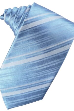 Cornflower Striped Satin Suit Tie