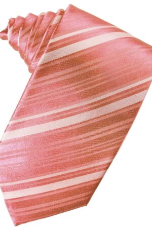 Guava Striped Satin Suit Tie