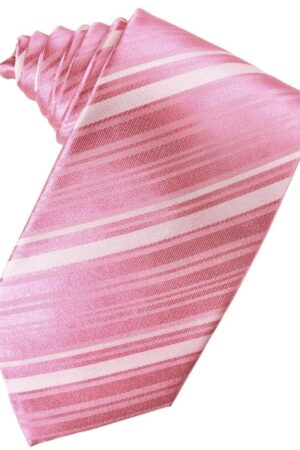 Rose Petal Striped Satin Suit Tie