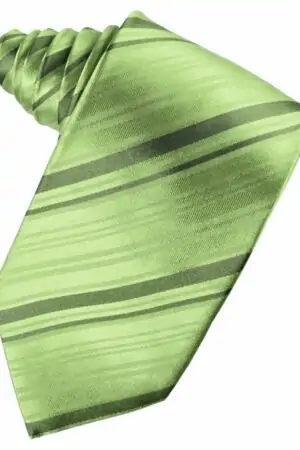 Sage Striped Satin Suit Tie