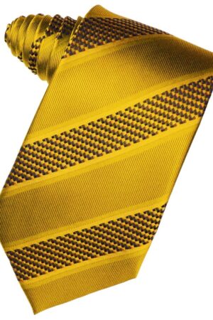 Gold Venetian Stripe Suit Tie