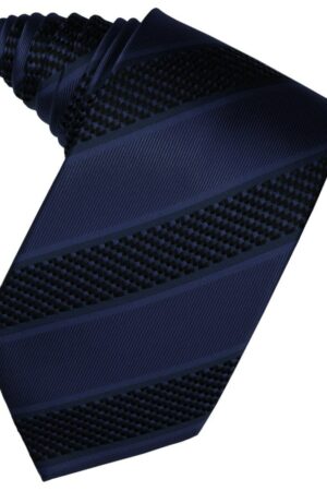 Navy Venetian Stripe Suit Tie