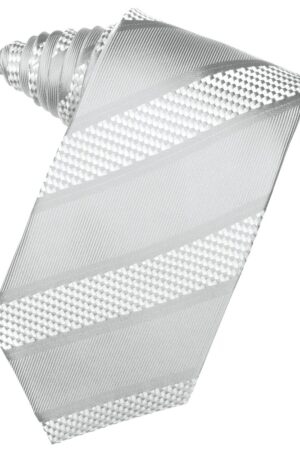 Platinum Venetian Stripe Suit Tie