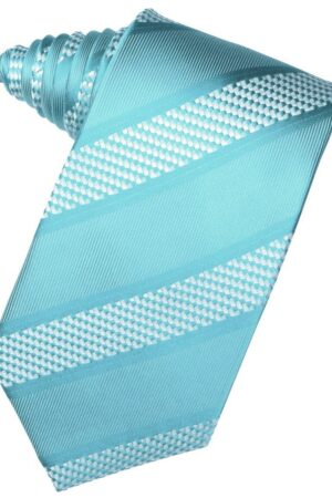 Turquoise Venetian Stripe Suit Tie