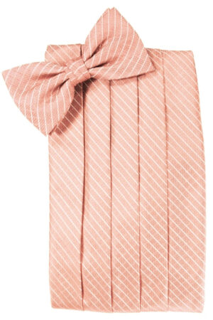 Pink striped gift box wrapped with a matching bow on top, ready for gifting.